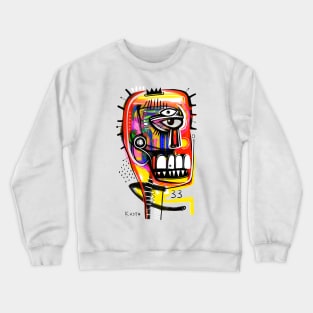 basquiat art style face Crewneck Sweatshirt